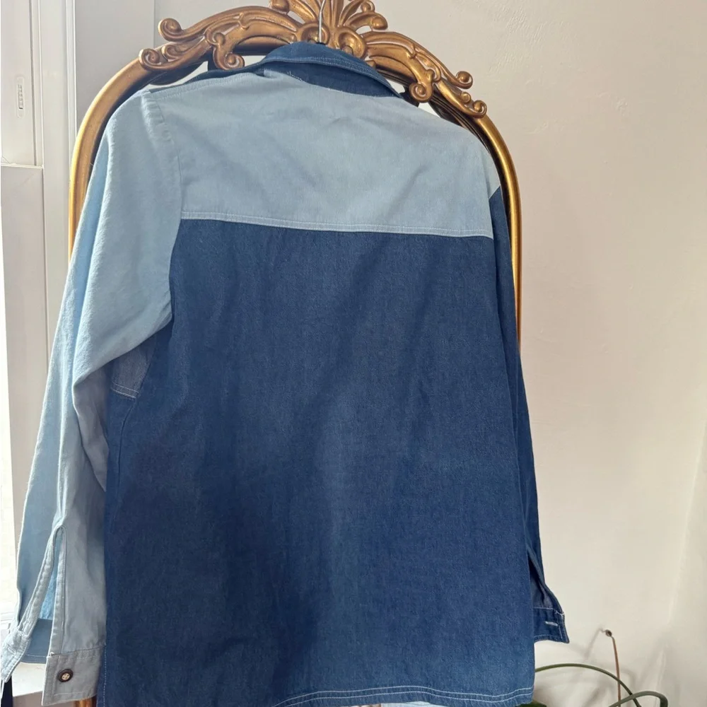 Denim Embroidered Dog Shirt - Picture 6 of 6